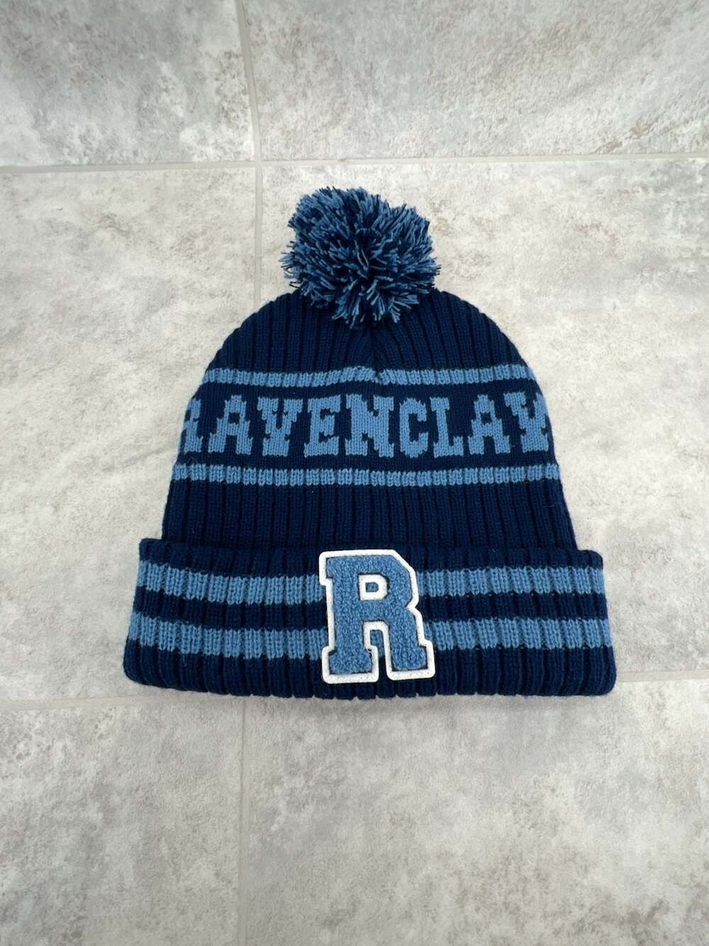 Concept One Harry Potter Ravenclaw Collegiate Winter Knit Pom Beanie Hat NWOT